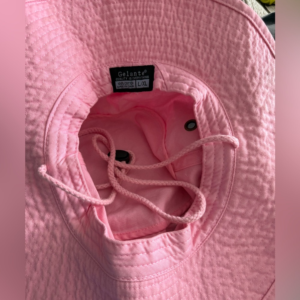 Pink Bucket Hat with Chin Cord - Picture 6 of 6